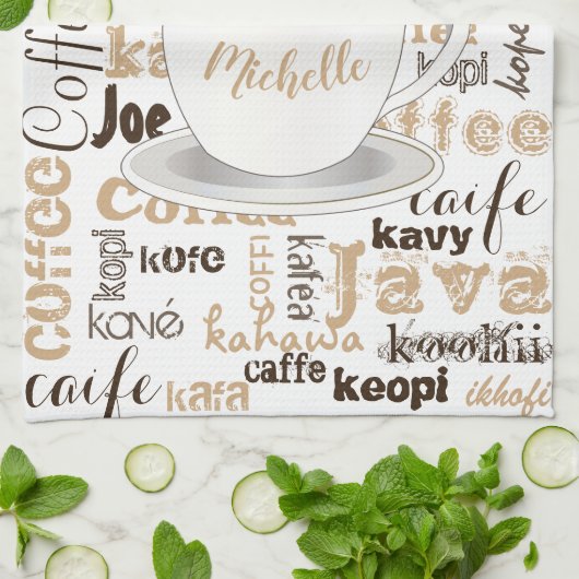 Kaffee in aller Welt Geschirrtuch (Gefaltet)