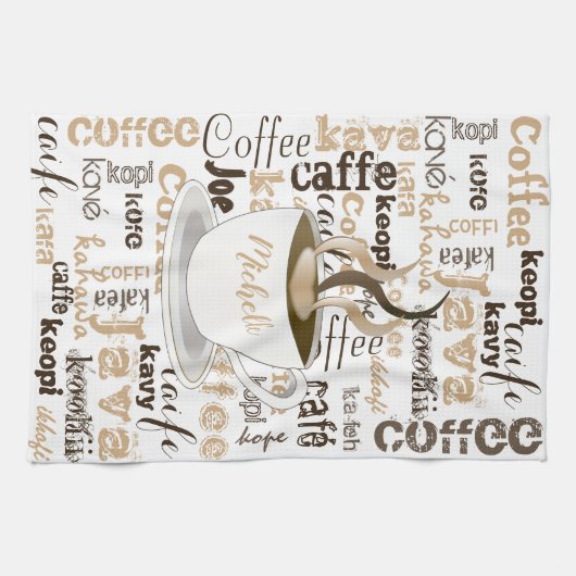 Kaffee in aller Welt Geschirrtuch (Horizontal)