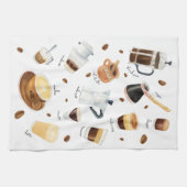 Kaffee in Aquarellfarben aus der ganzen Welt Geschirrtuch (Horizontal)