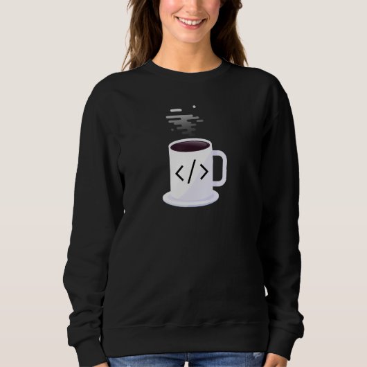 Kaffee in Code JavaScript Code Kaffee Entwickler Sweatshirt (Vorderseite)