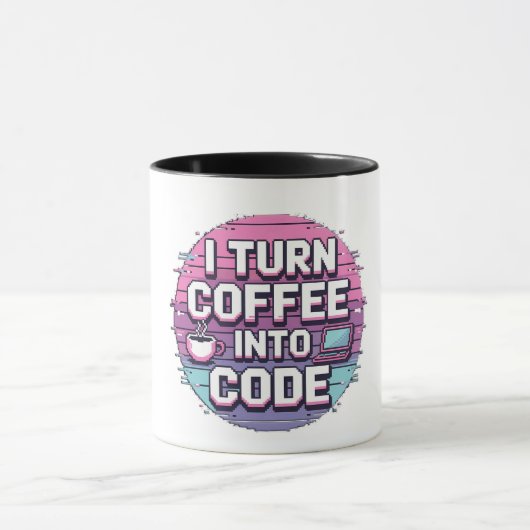 Kaffee in Code - Retro Pixel Art Tasse (Zentrum)