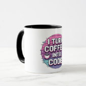 Kaffee in Code - Retro Pixel Art Tasse (Vorderseite Links)
