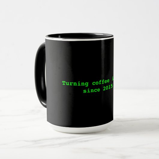 Kaffee in Code Tasse (Vorderseite Links)