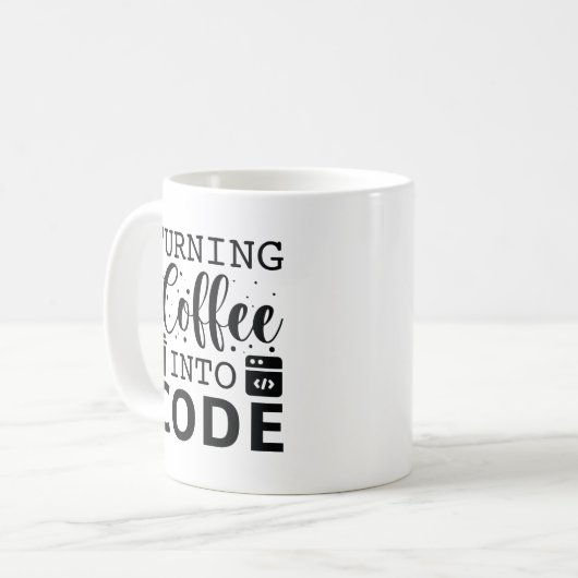 Kaffee in Code umwandeln Kaffeetasse (Vorderseite Links)