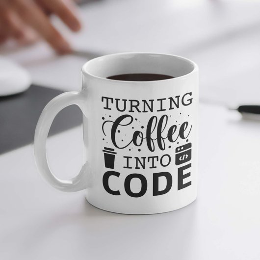 Kaffee in Code umwandeln Kaffeetasse