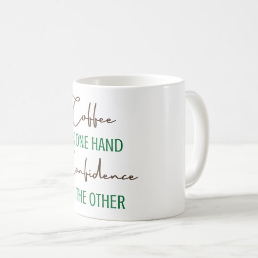 Kaffee in der einen Hand Vertrauen in die andere Kaffeetasse (VorderseiteRechts)