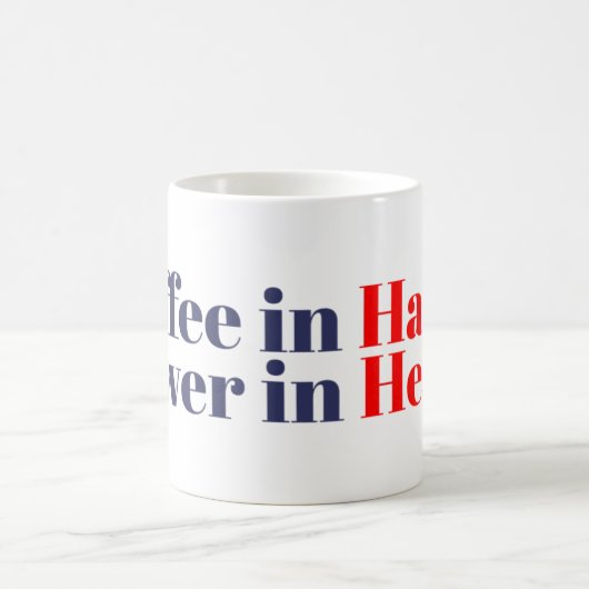 Kaffee in der Hand, Power im Herzen Kaffeetasse (Mittel)