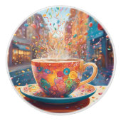 Kaffee in der Stadt Keramikknauf (Vorderseite)