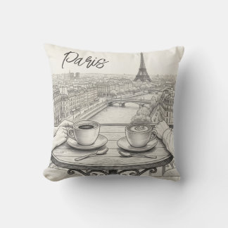 Kaffee in einer Pariser Stadt Erinnerungen... Kissen