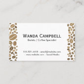 Kaffee in einer Tasse und Bohnen Visitenkarte (Rückseite)