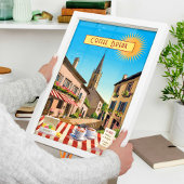 Kaffee in Frankreich Bearbeitung Vintager Feiertag Poster