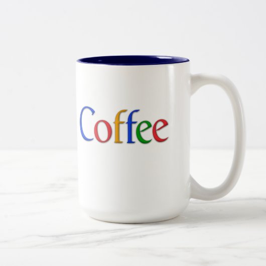 Kaffee in google Schriftart Tasse (Rechts)
