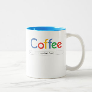 Kaffee in Google Schriftart Zwei-Tonen-Kaffee-Tass Zweifarbige Tasse