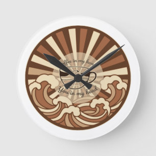 Kaffee In Meiner Hand Du In Meinem Kopf Zitat Runde Wanduhr