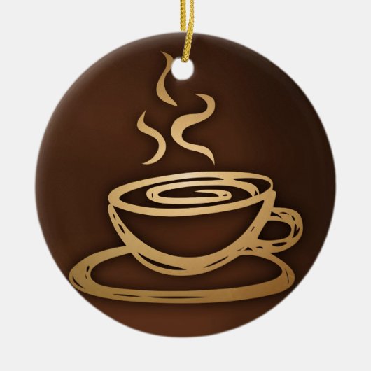 Kaffee in meiner Schale Keramik Ornament (Vorne)