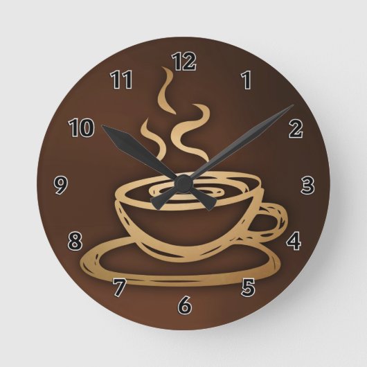 Kaffee in meiner Schale Runde Wanduhr (Vorderseite)