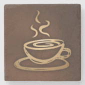 Kaffee in meiner Schale Steinuntersetzer (Vorderseite)