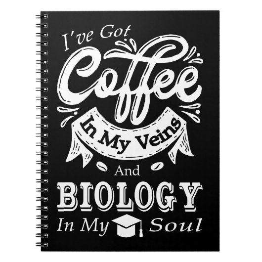 Kaffee in meiner Venenbiologie in meinem Soul Notizblock (Vorderseite)