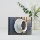 Kaffee in weißer Tasse Postkarte (Stehend Vorderseite)