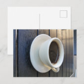 Kaffee in weißer Tasse Postkarte (Vorne/Hinten)