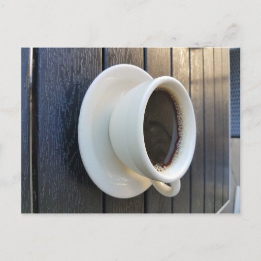 Kaffee in weißer Tasse Postkarte (Vorderseite)