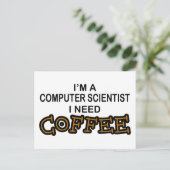 Kaffee - Informatiker Postkarte (Stehend Vorderseite)