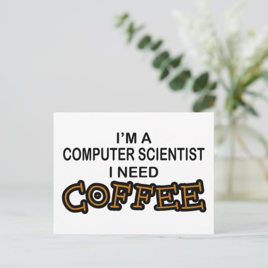 Kaffee - Informatiker Postkarte (Stehend Vorderseite)