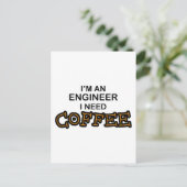 Kaffee - Ingenieur Postkarte (Stehend Vorderseite)