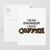 Kaffee - Ingenieur Postkarte (Vorne/Hinten)