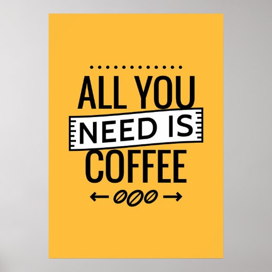 Kaffee ist alles, was du brauchst, Kaffee Poster (Vorne)