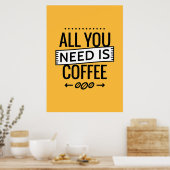 Kaffee ist alles, was du brauchst, Kaffee Poster (Küche)