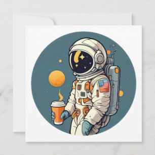 Kaffee ist AUS DIESER WELT Astronauten Raumfahrt Karte