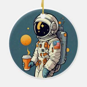 Kaffee ist AUS DIESER WELT Astronauten Raumfahrt Keramik Ornament