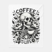 Kaffee ist das Leben Fleecedecke (Vorderseite)