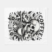 Kaffee ist das Leben Fleecedecke (Vorderseite (Horizontal))