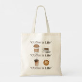 "Kaffee ist das Leben" KUNSTBAR Tragetasche (Rückseite)
