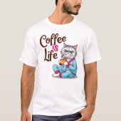 Kaffee ist das Leben mit Grumpy Cat Shirt (Vorderseite)