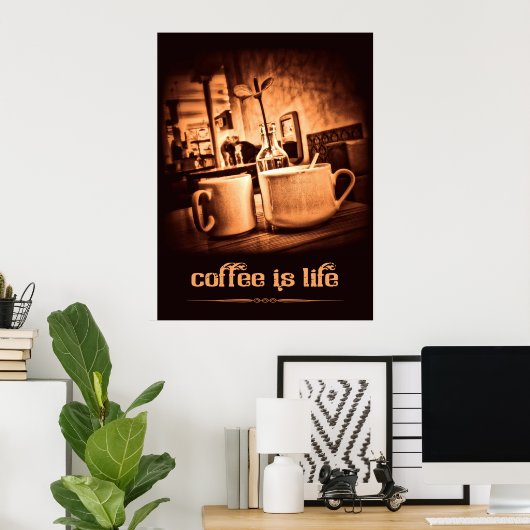 Kaffee ist das Leben Poster (Heimbüro)