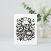 Kaffee ist das Leben Postkarte (Stehend Vorderseite)
