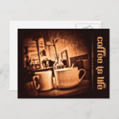 Kaffee ist das Leben Postkarte (Vorne/Hinten)