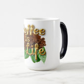 "Kaffee ist das Leben" Verwandlungstasse (VorderseiteRechts)