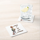 KAFFEE IST DER BESTE KÜHLER RECHTECKIGER PAPPUNTERSETZER (Vor Ort)