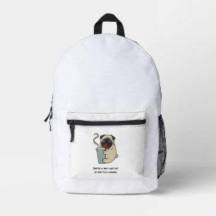 Kaffee ist der Grund, warum ich aus dem Bett got Bedruckter Rucksack