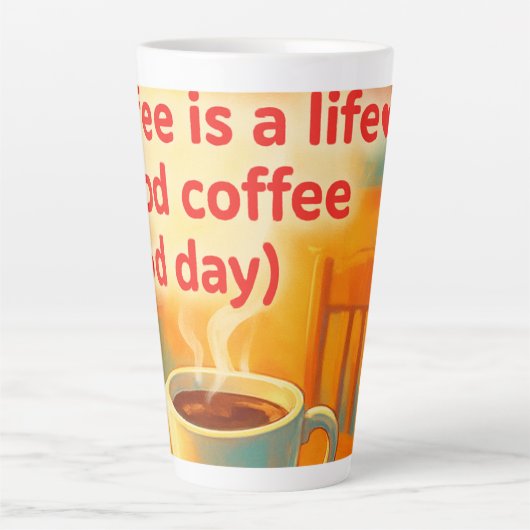Kaffee ist ein Leben Milchtasse (Vorderseite)