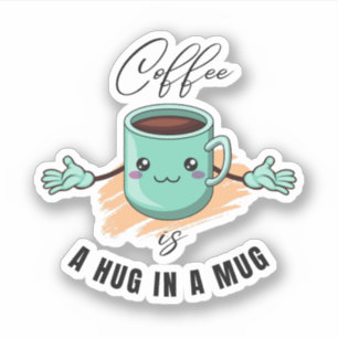 Kaffee ist ein Schluck in einer Tasse Zitat für Ka Aufkleber