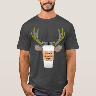 Kaffee ist ein Tier Recht Hirsch Kaffee vintage T-Shirt