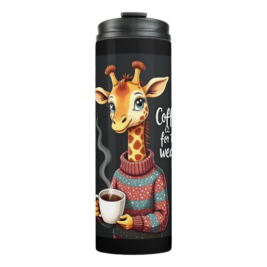 Kaffee ist für den müden, lustigen Giraffe-Kaffee- Thermosbecher (Vorderseite)