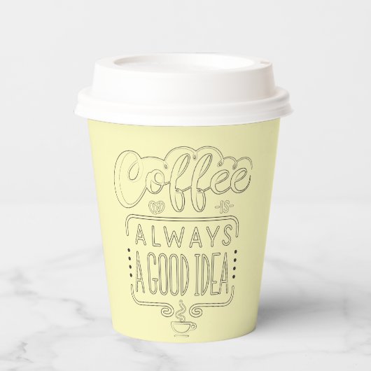 Kaffee ist gut pappbecher (Vorderseite)