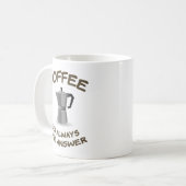 Kaffee ist immer die Antwort Kaffeetasse (Vorderseite Links)