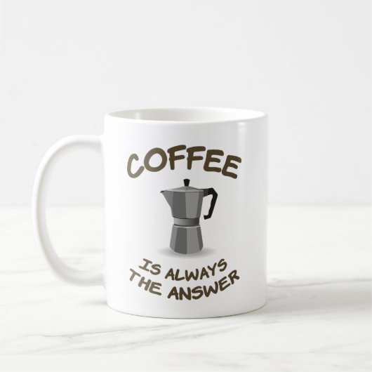 Kaffee ist immer die Antwort Kaffeetasse (Links)